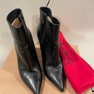 Leather red bottom authentic boots